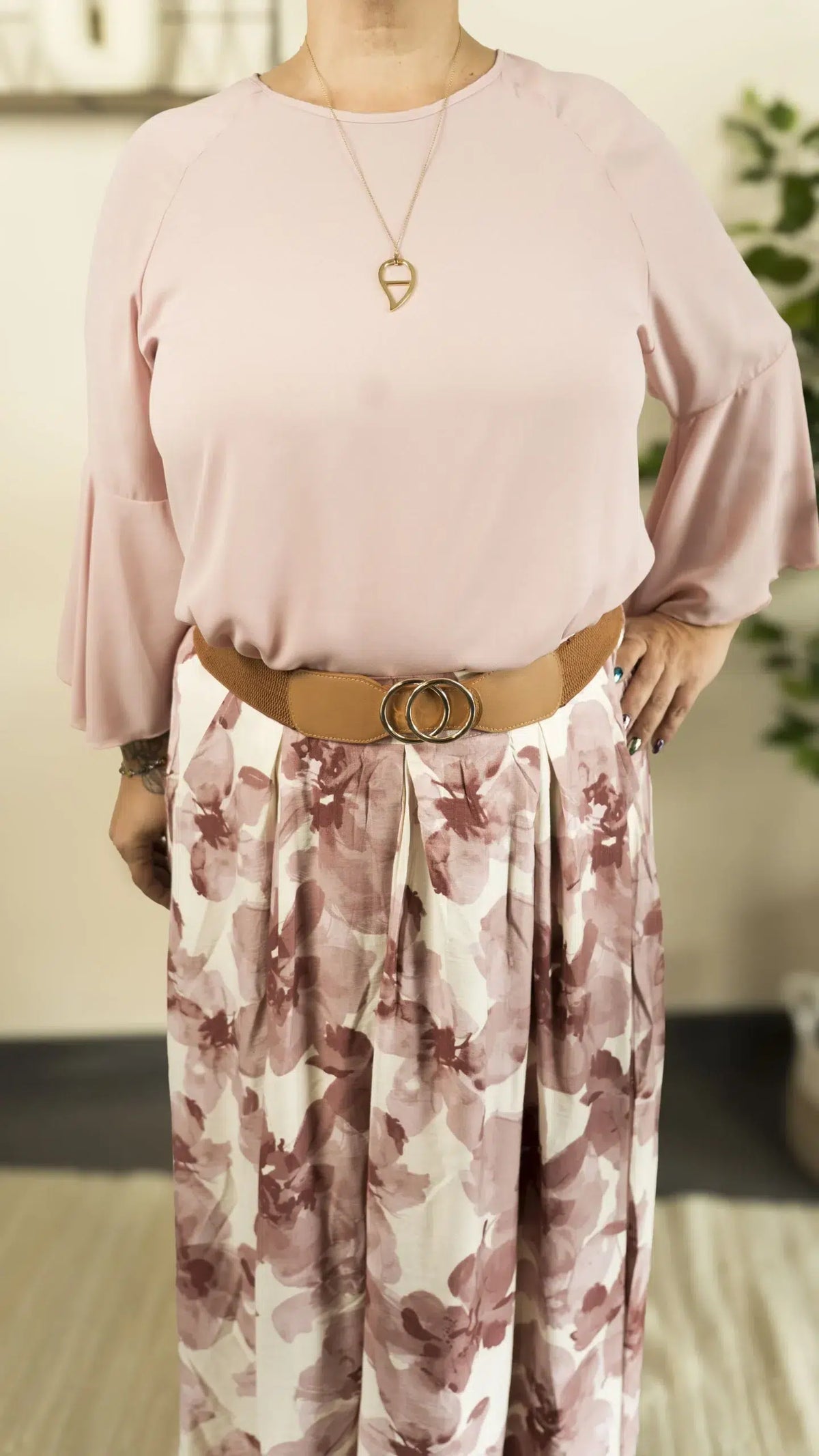 Jupe longue fleurie LISE – vêtement grande taille femme Harmonist'yle