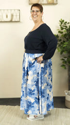 Jupe longue fleurie LISE – vêtement grande taille femme Harmonist'yle
