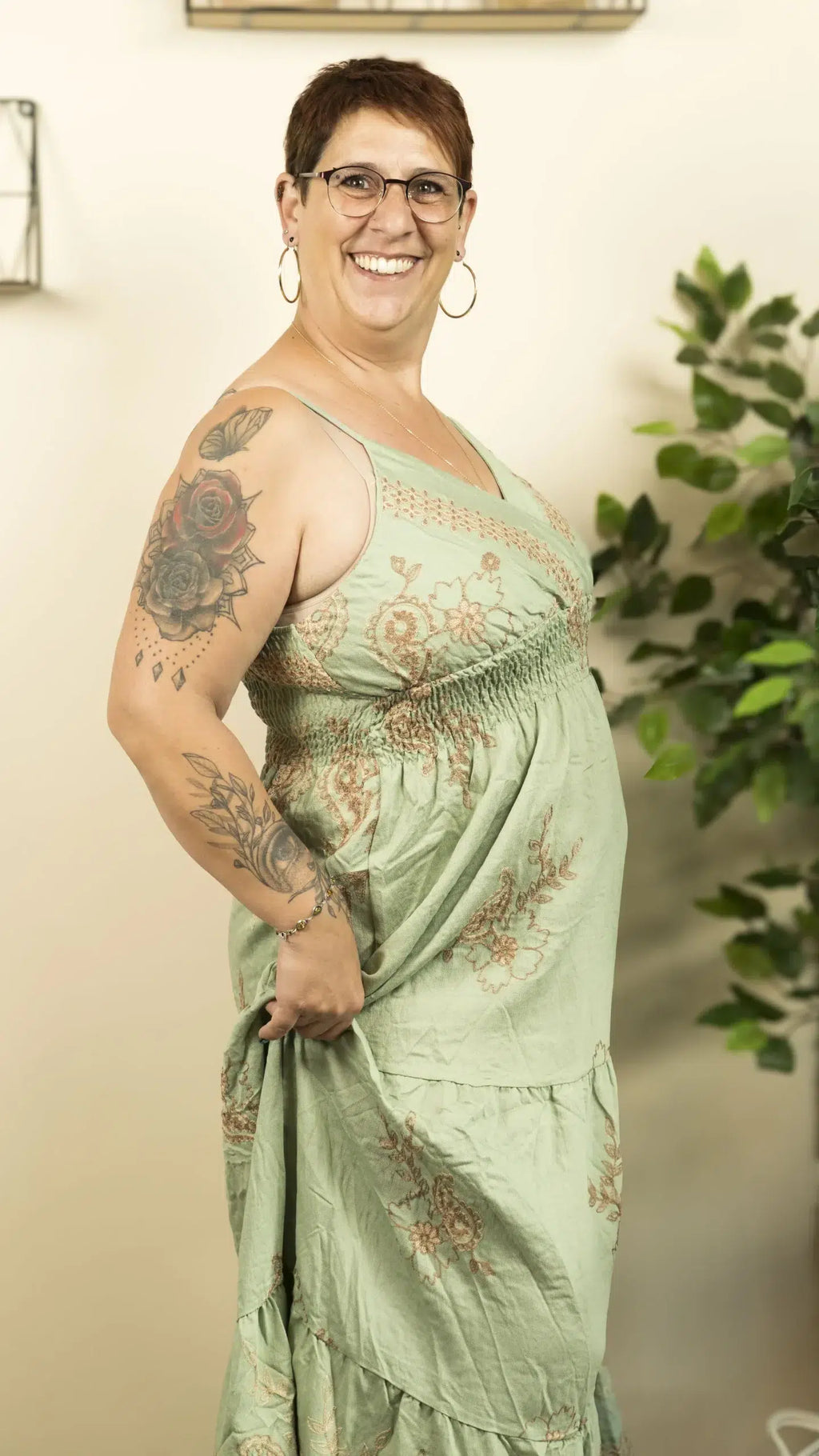 Robe à bretelles ZOÉ – vêtement grande taille femme Harmonist'yle
