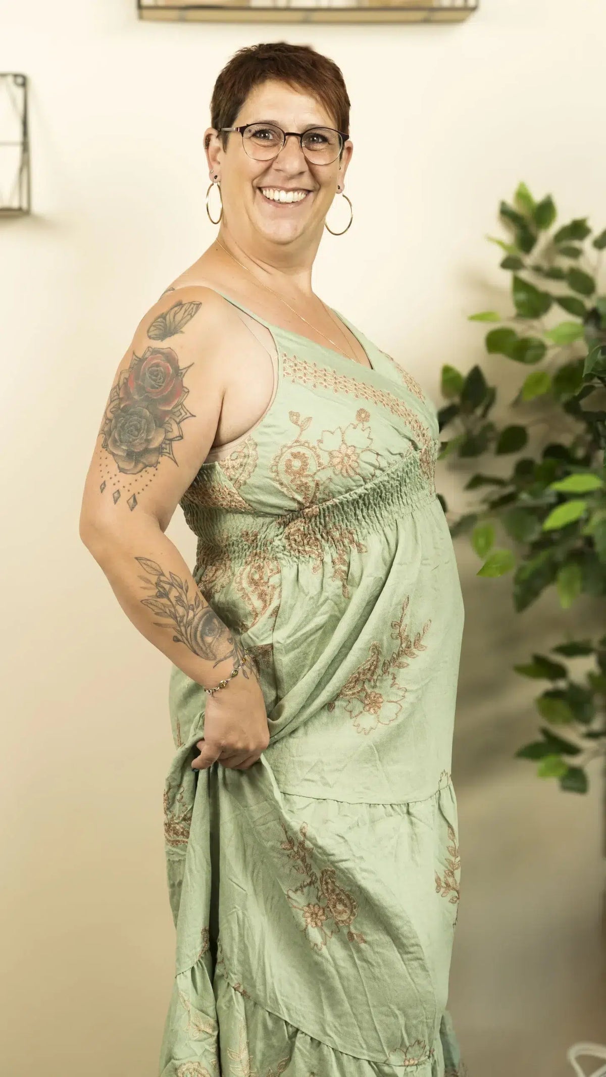 Robe à bretelles ZOÉ – vêtement grande taille femme Harmonist'yle