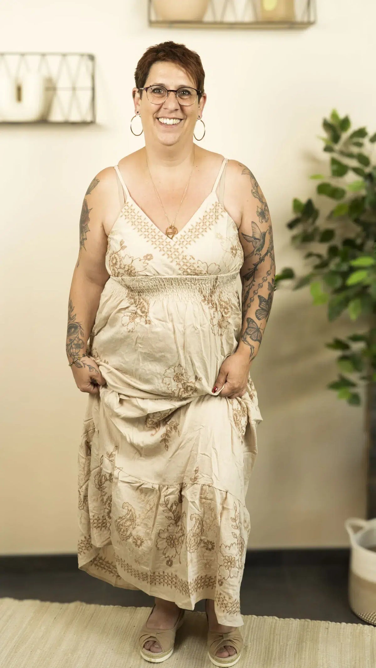 Robe à bretelles ZOÉ – vêtement grande taille femme Harmonist'yle