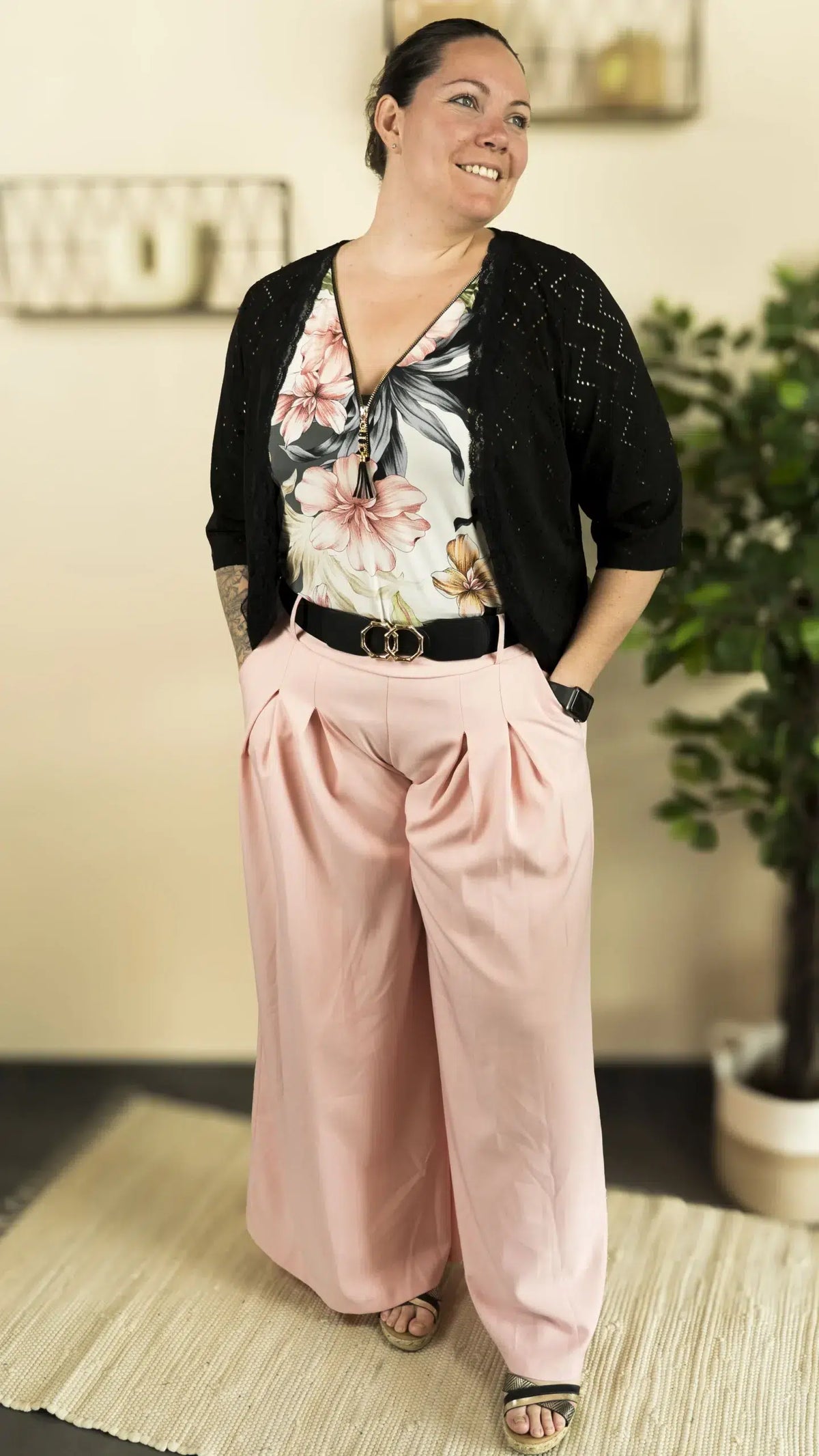 Blouse fleurie ALYA – vêtement grande taille femme Harmonist'yle