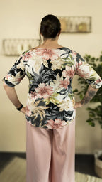 Blouse fleurie ALYA – vêtement grande taille femme Harmonist'yle