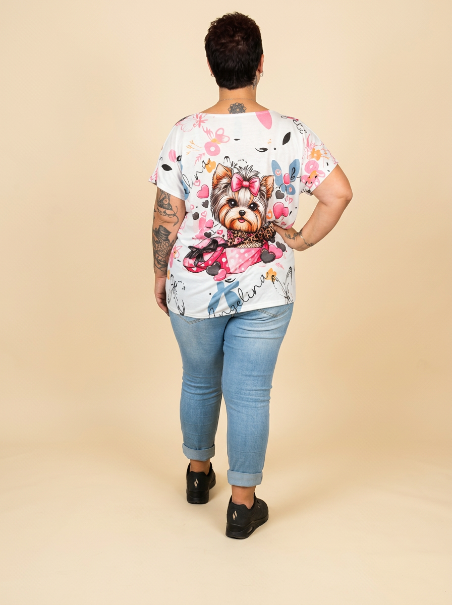 T-shirt imprimé ANNA – modèle 4 – vêtement grande taille femme Harmonist'yle