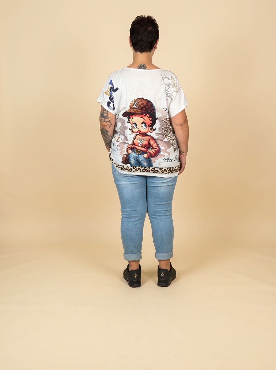 T-shirt imprimé ANNA – modèle 1 – vêtement grande taille femme Harmonist'yle