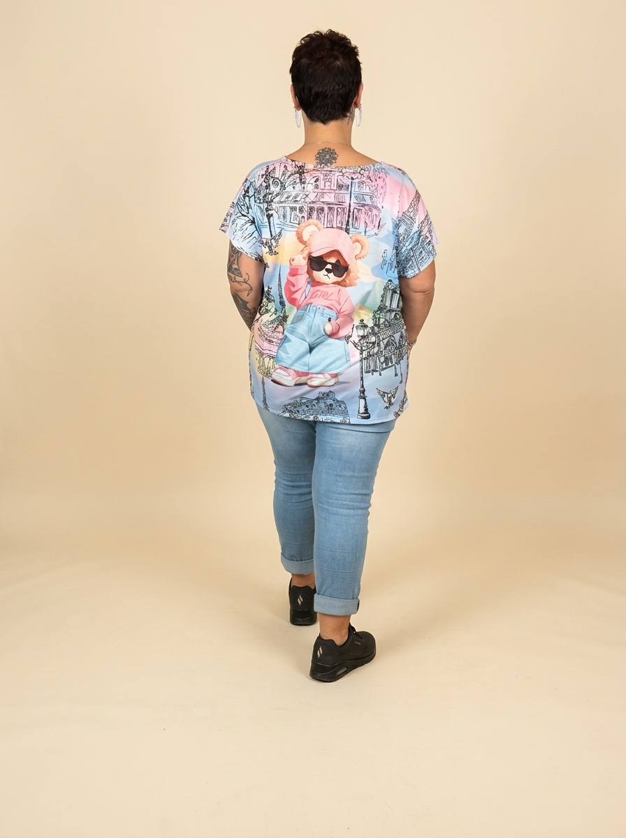 T-shirt imprimé ANNA – modèle 3 – vêtement grande taille femme Harmonist'yle