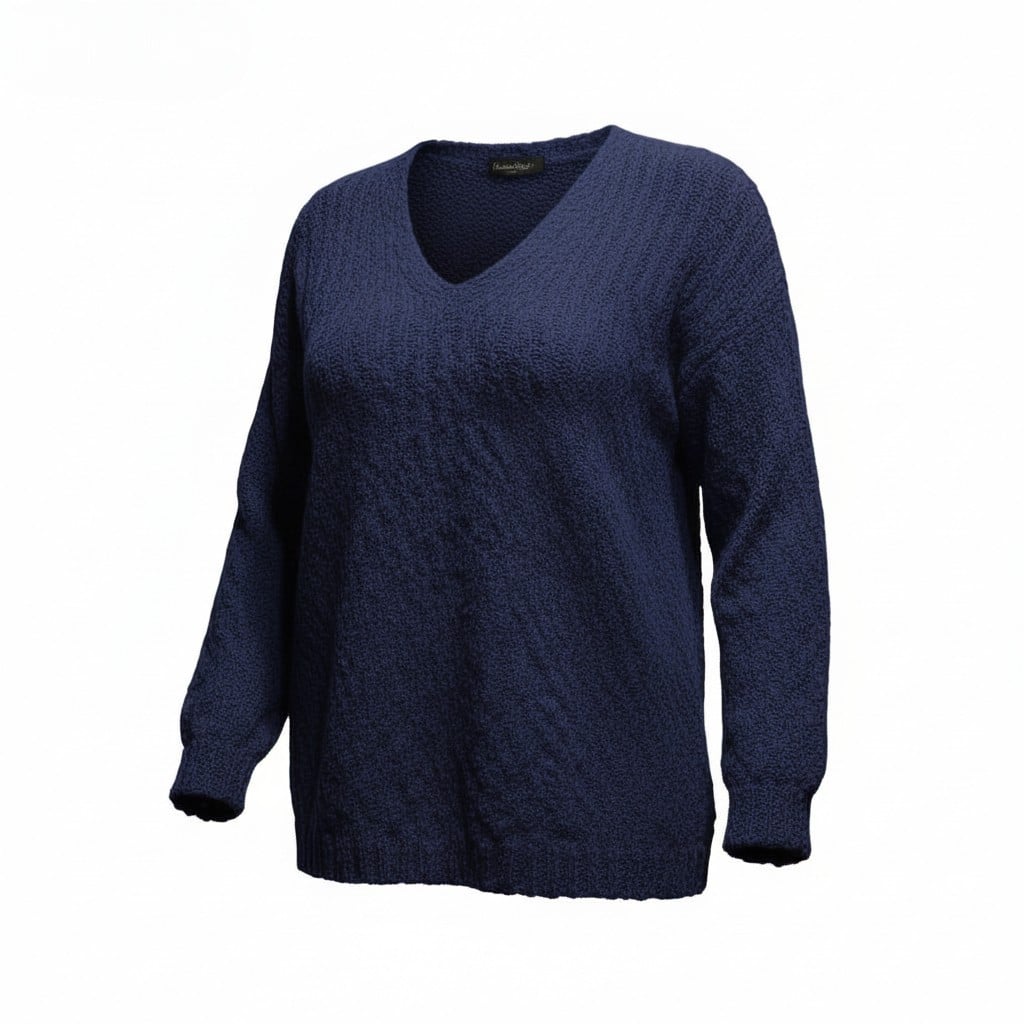 Pull col V WOOLIA – vêtement grande taille femme Harmonist'yle