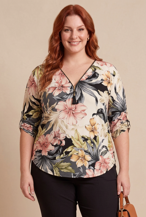 Blouse ALYA, vue de face – mode grande taille femme