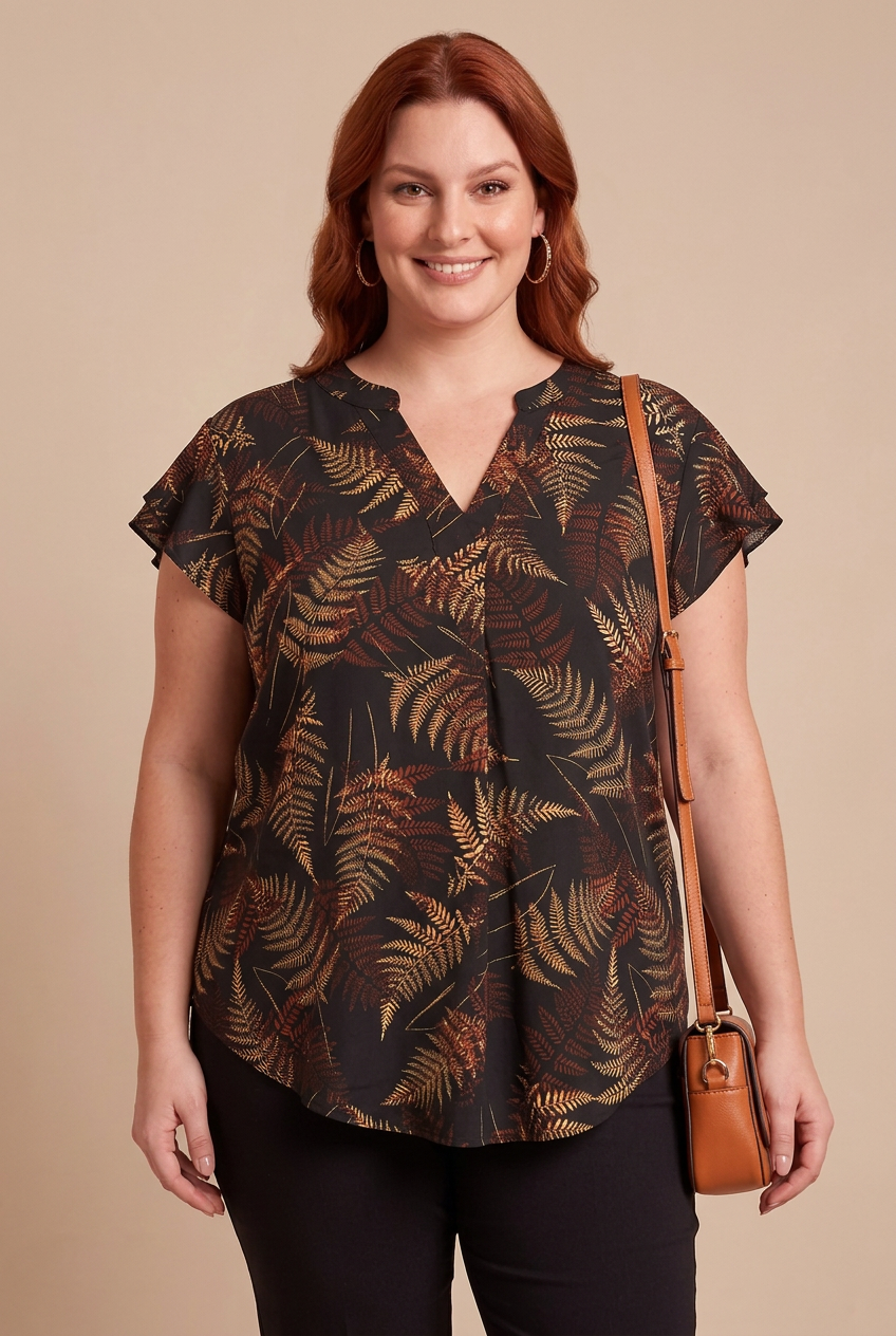 Blouse ELIA avec notre mannequin – mode grande taille femme