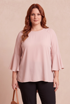 Blouse LORA rose – mode grande taille femme