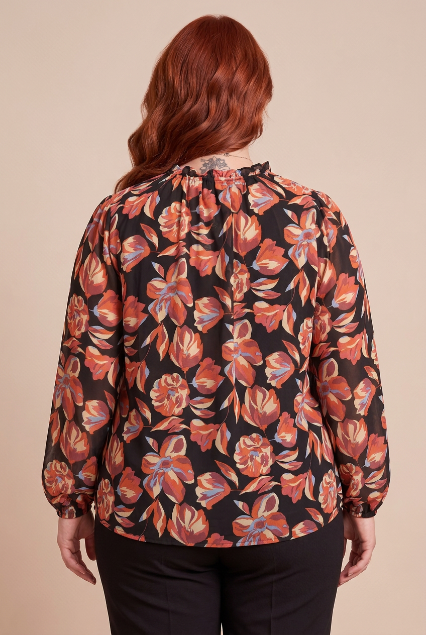 Blouse LYRA, vue de dos – mode grande taille femme