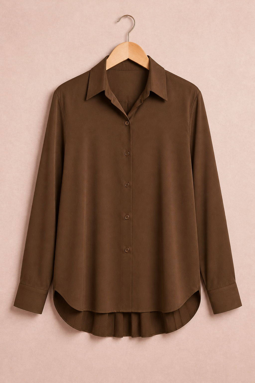 Chemise PLISSIA marron grande taille sur cintre