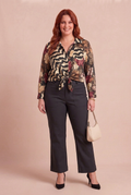 Chemise ROMY avec pantalon WINTERA et sac crème – mode grande taille femme