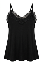 Débardeur dentelle ANYA noir, vue produit seule – mode grande taille femme