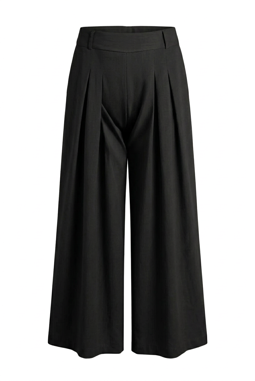 Pantalon large DIVA noir, vue produit seule – mode grande taille femme