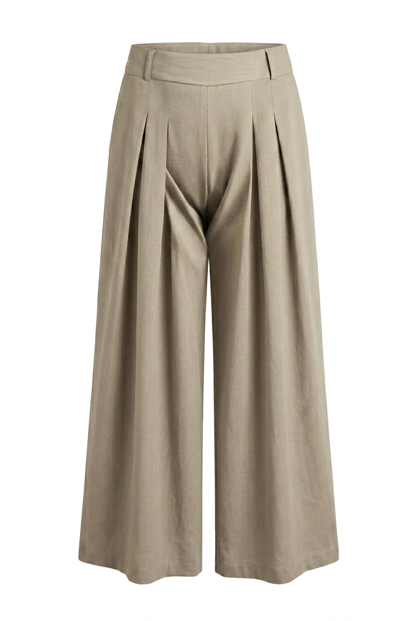 Pantalon large DIVA taupe, vue produit seule – mode grande taille femme