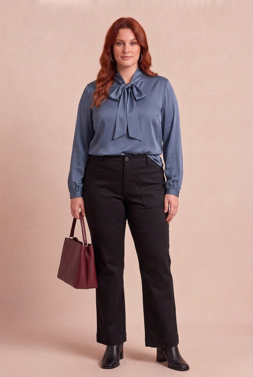 ELINA bleue avec WINTERA – mode grande taille femme