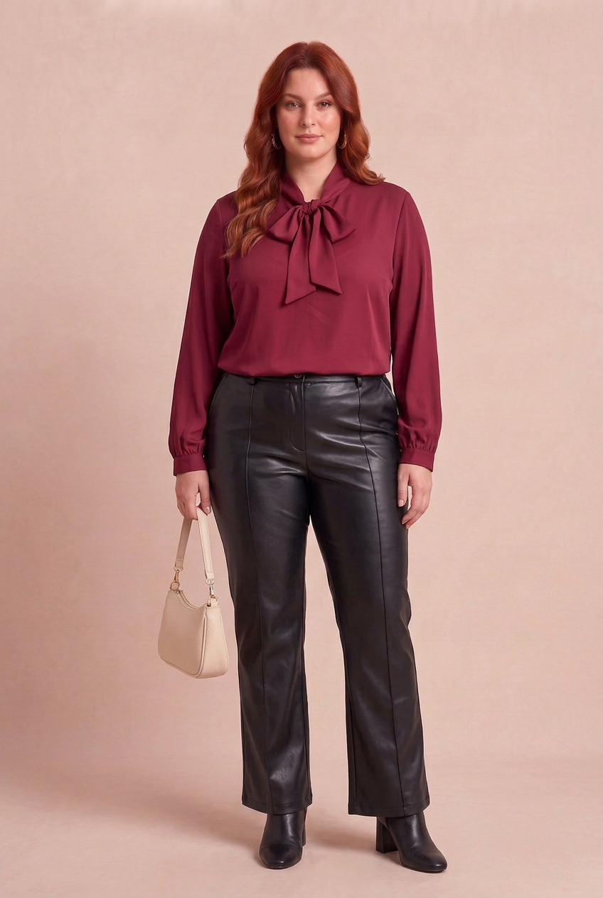 ELINA bordeaux avec BLACKY – mode grande taille femme