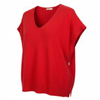 Pull sans manches col V MILA – vêtement grande taille femme Harmonist'yle