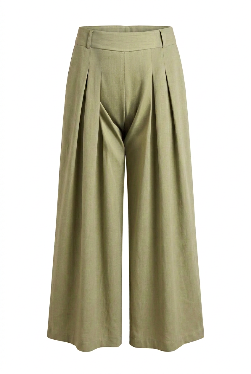 Pantalon large DIVA kaki, vue produit seule – mode grande taille femme