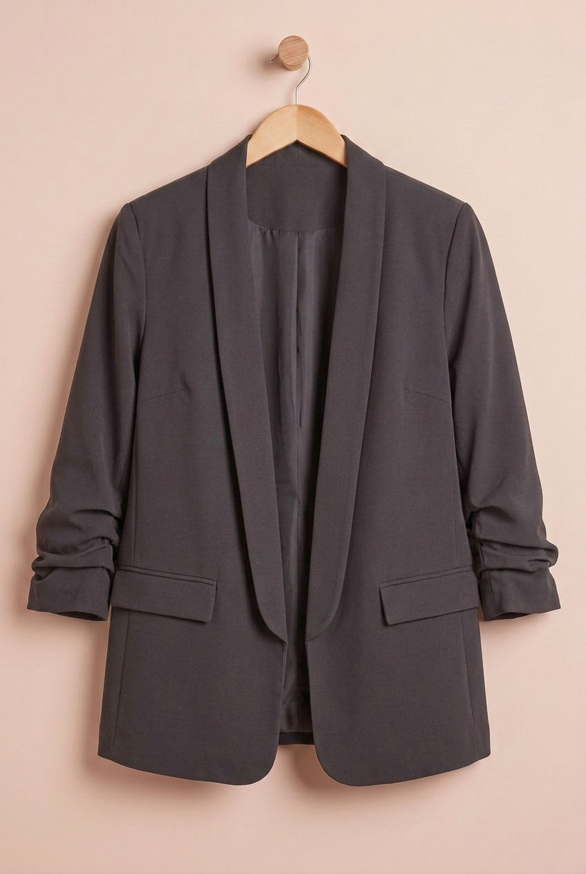 Blazer Belle-de-nuit gris foncé sur cintre, vue de face – mode grande taille femme