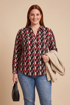 Look blouse AZALÉE avec jean et accessoires – mode grande taille femme