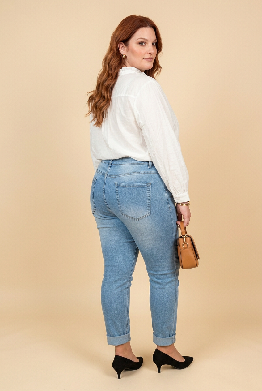 Look jean INES de trois-quarts dos – mode grande taille femme