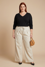 Look NORA beige et VERA noir – mode grande taille femme
