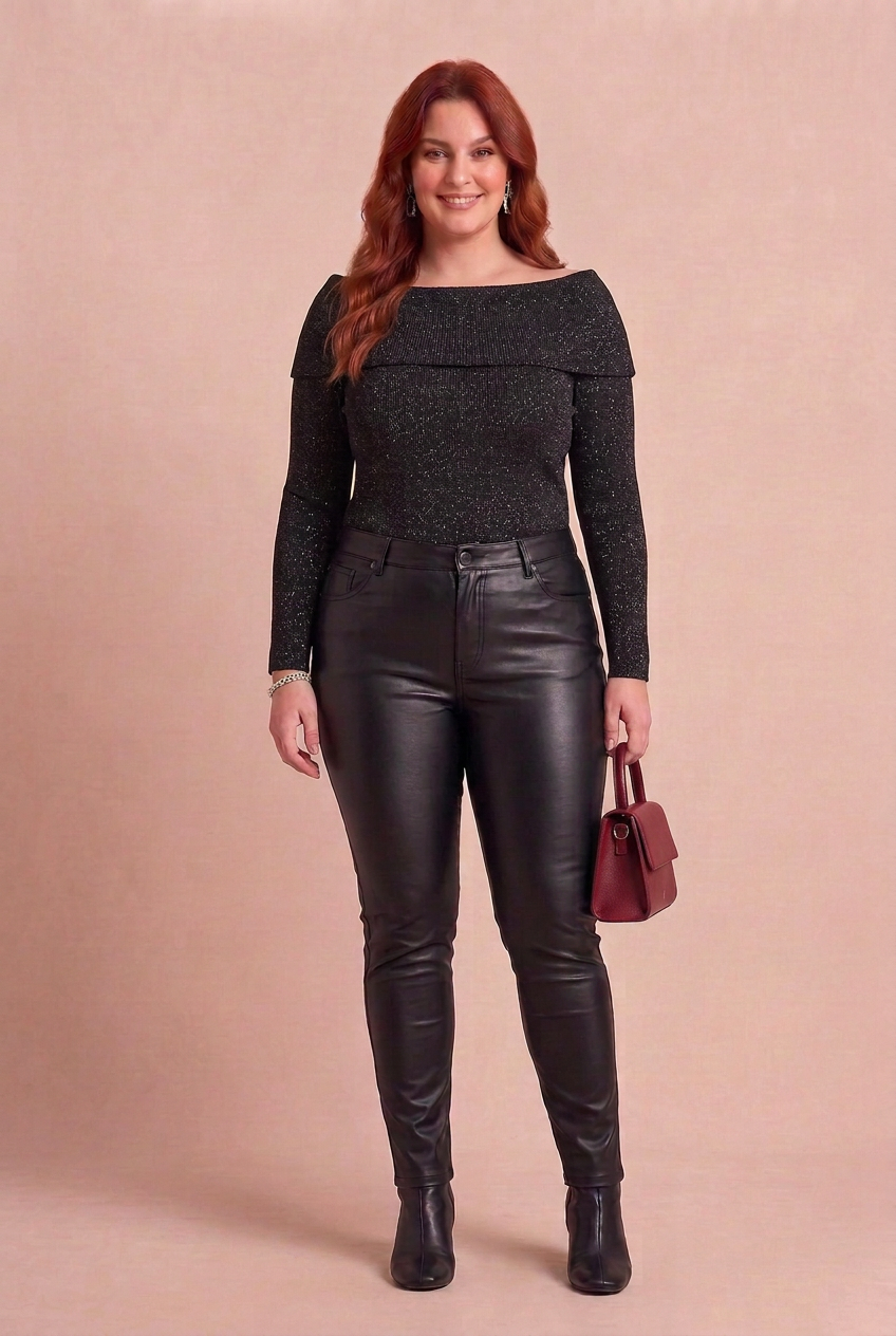 Look ROCKA et CLARA avec sac rouge cerise – mode grande taille femme