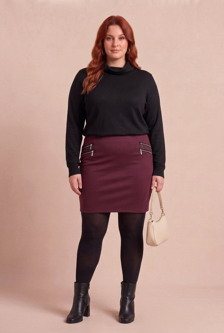 NOEMIE noir avec SUÉDA – mode grande taille femme