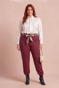 Pantalon SOFTY avec chemise CHARLINE blanche – mode grande taille femme