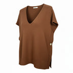 Pull sans manches col V MILA – vêtement grande taille femme Harmonist'yle