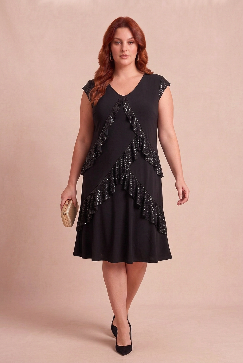 Robe STELLA sur mannequin, look soirée – mode grande taille femme
