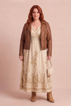 ZOÉ beige avec REBEL marron – mode grande taille femme
