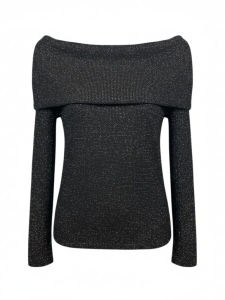 Pull col bateau CLARA – effet pailleté grande taille femme - Harmonistyle