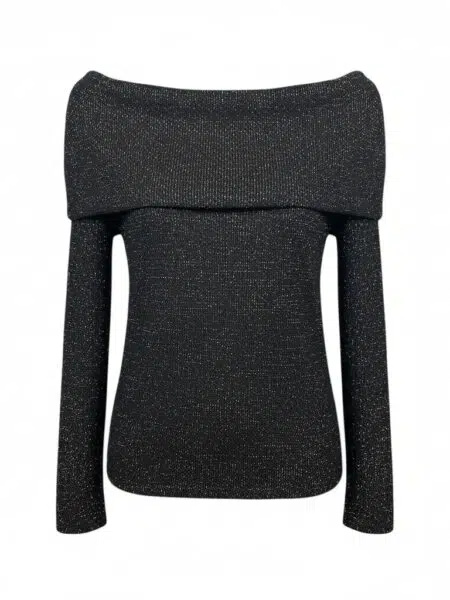 Pull col bateau CLARA – effet pailleté grande taille femme - Harmonistyle