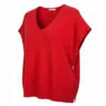 Pull sans manche col V boutonné MILA grande taille femme - Harmonistyle
