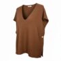 Pull sans manche col V boutonné MILA grande taille femme - Harmonistyle