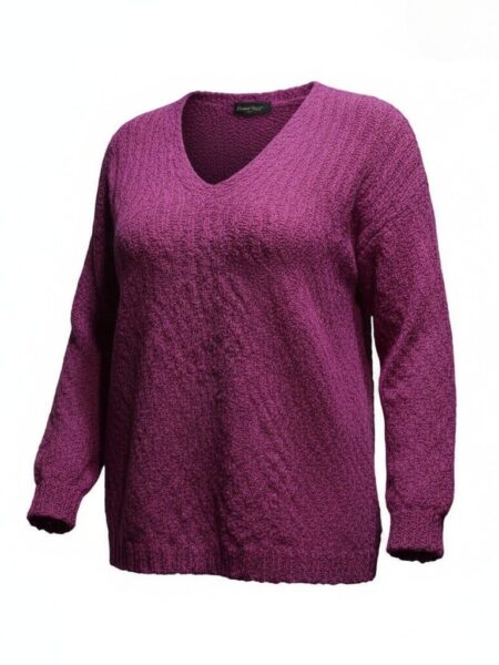Pull col V WOOLIA grande taille femme - Harmonistyle